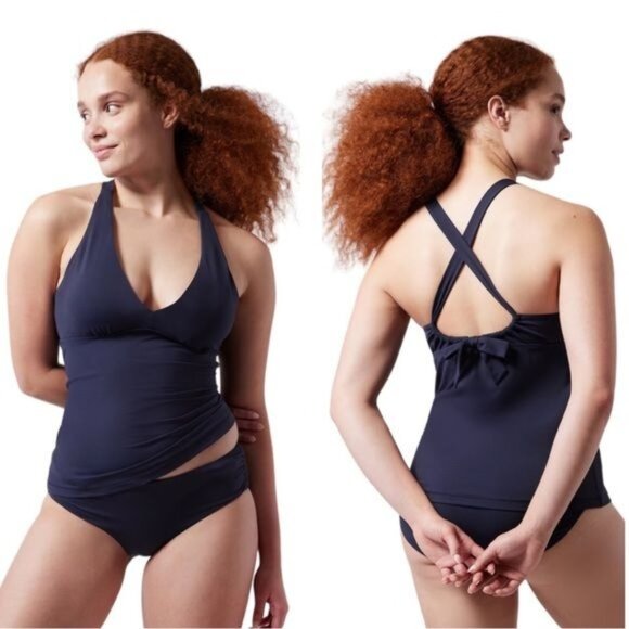 Athleta Womens Plunge Swim Tankini Swim Tank  UPF 50+ Beach Vacation Small - Picture 1 of 7